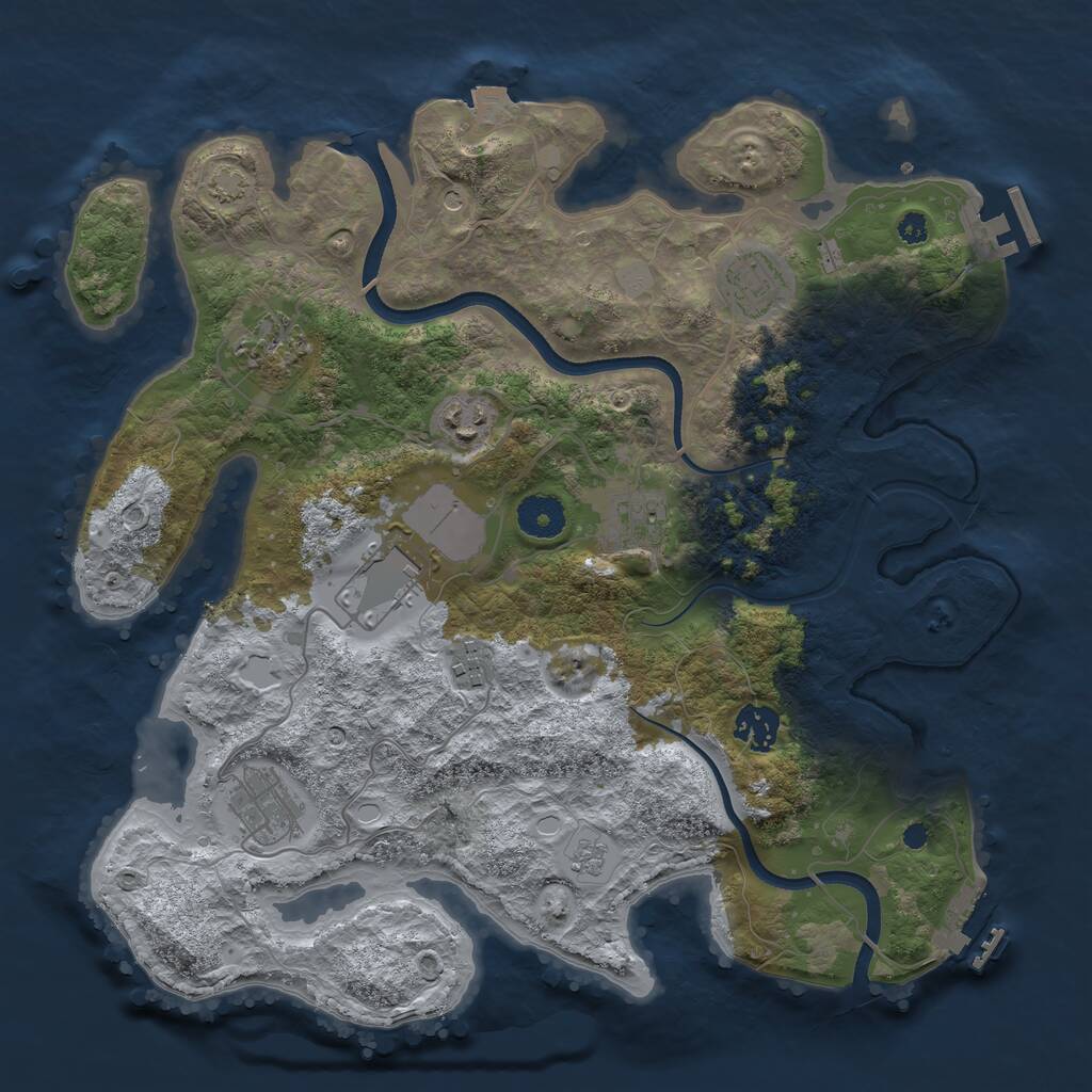 Rust Map: Procedural Map, Size: 3560, Seed: 489578, 14 Monuments