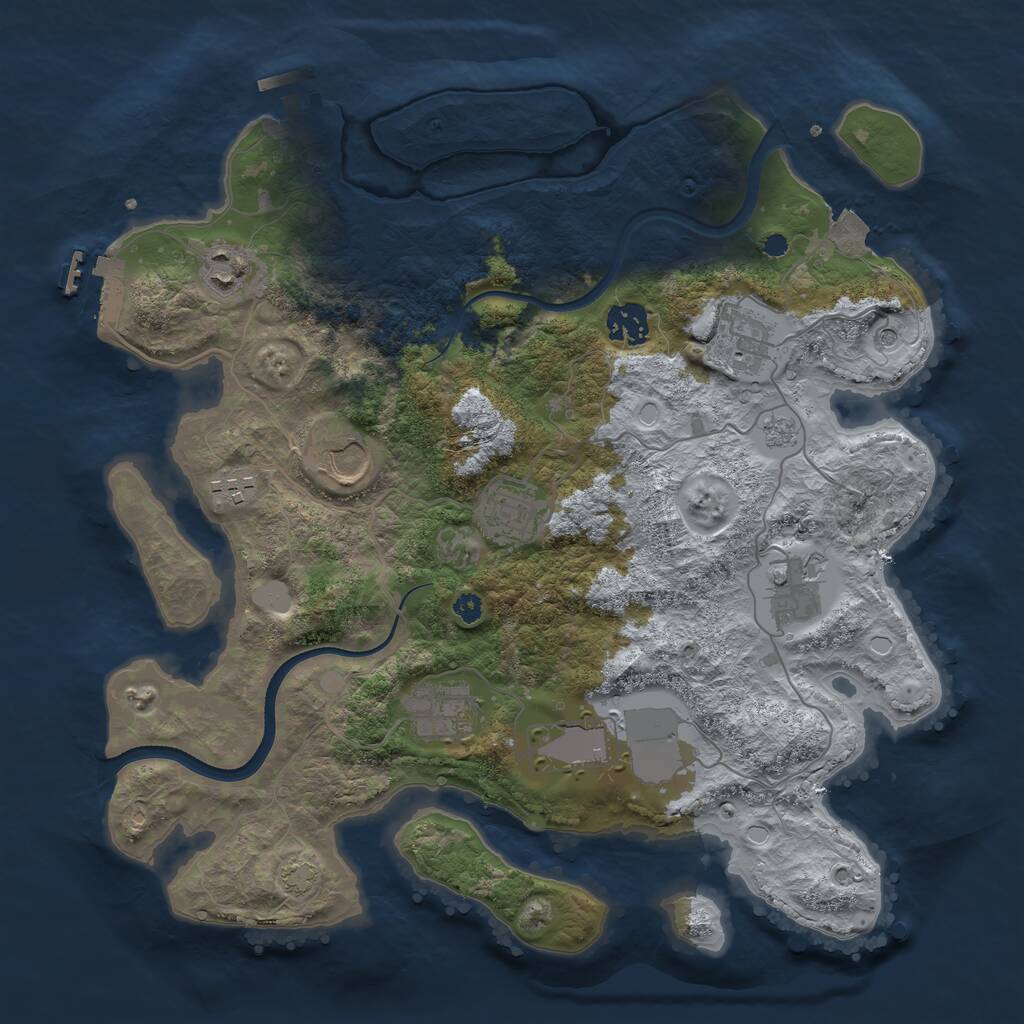 Rust Map: Procedural Map, Size: 3560, Seed: 1541091, 15 Monuments