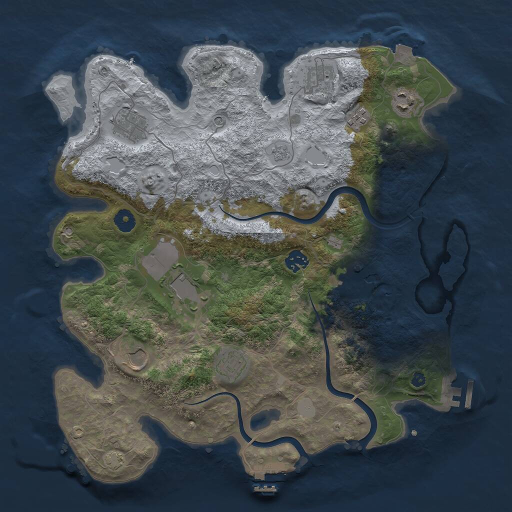 Rust Map: Procedural Map, Size: 3560, Seed: 351154, 15 Monuments