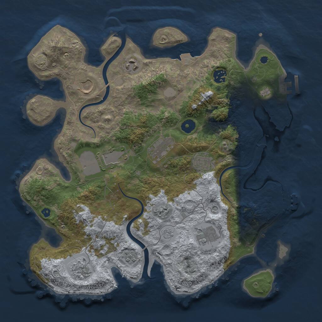 Rust Map: Procedural Map, Size: 3560, Seed: 3670949, 15 Monuments