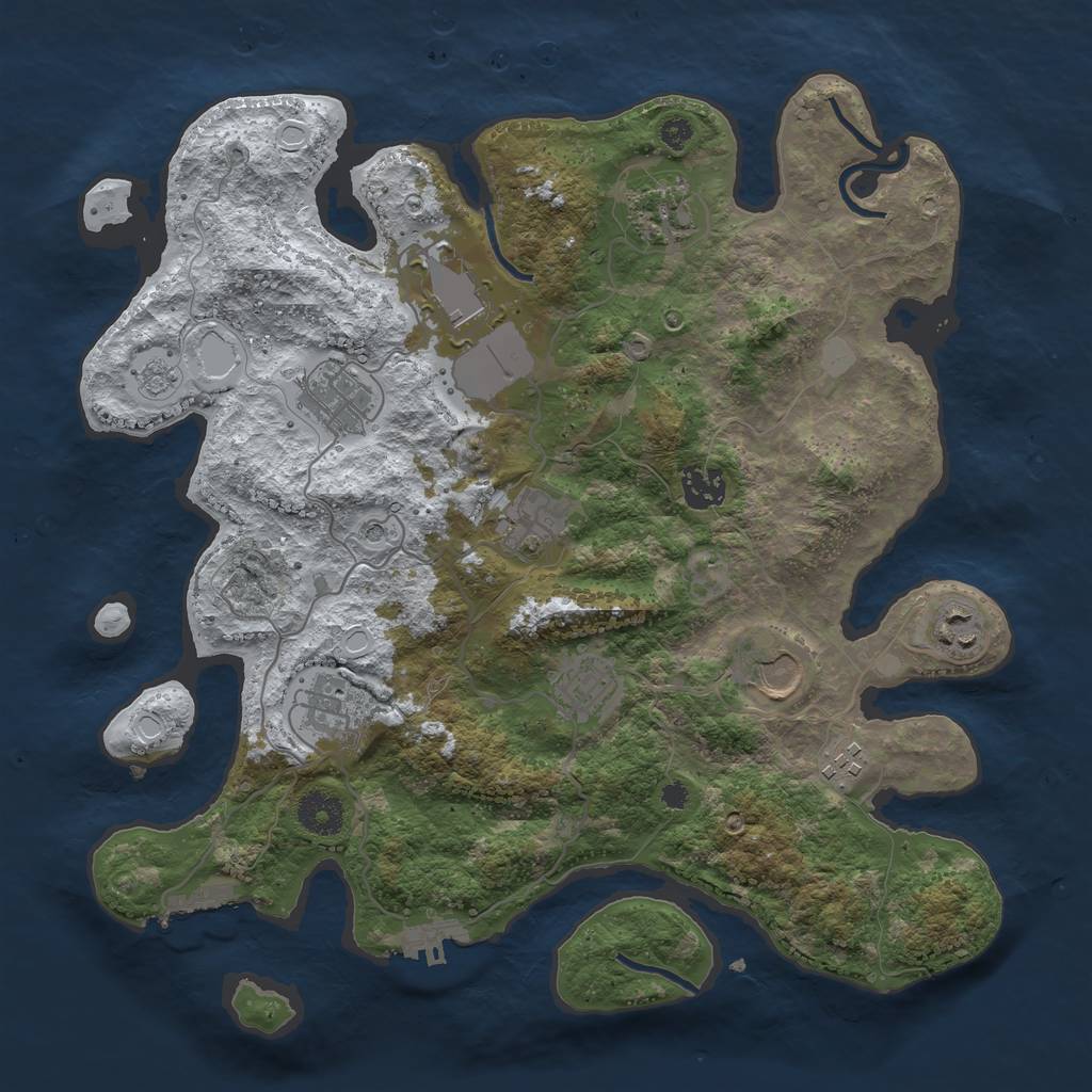 Rust Map: Procedural Map, Size: 3560, Seed: 4071548, 19 Monuments
