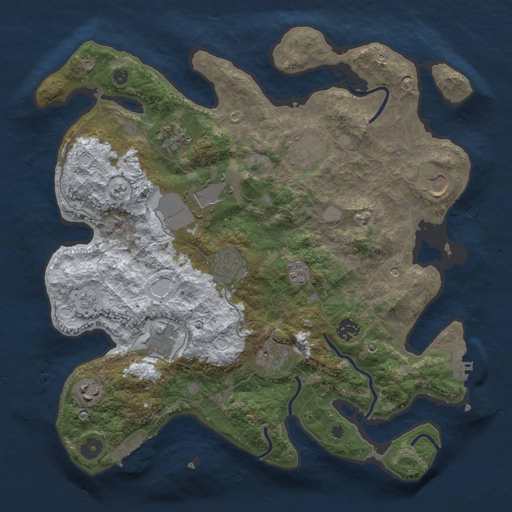 Rust Map: Procedural Map, Size: 3560, Seed: 3450144, 19 Monuments