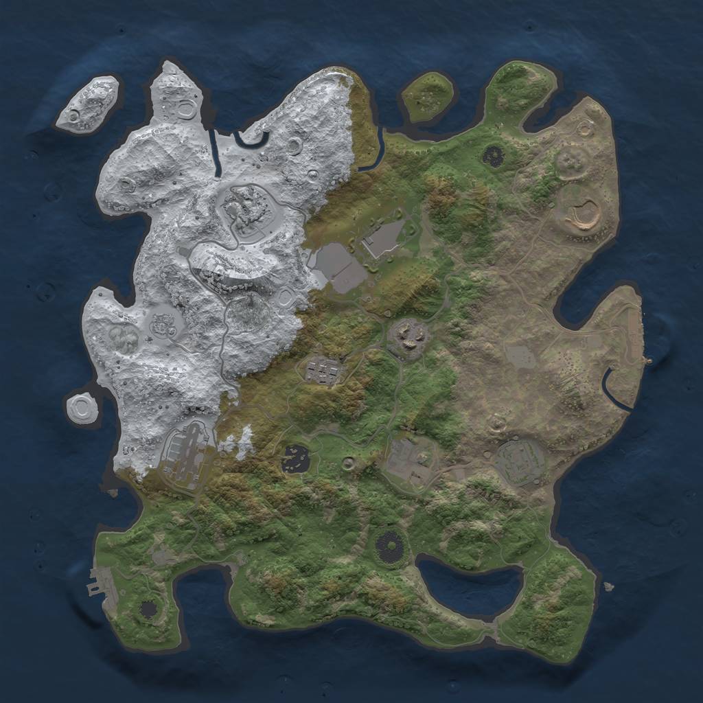 Rust Map: Procedural Map, Size: 3560, Seed: 4470619, 17 Monuments
