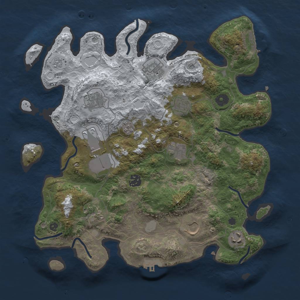 Rust Map: Procedural Map, Size: 3560, Seed: 5219869, 19 Monuments