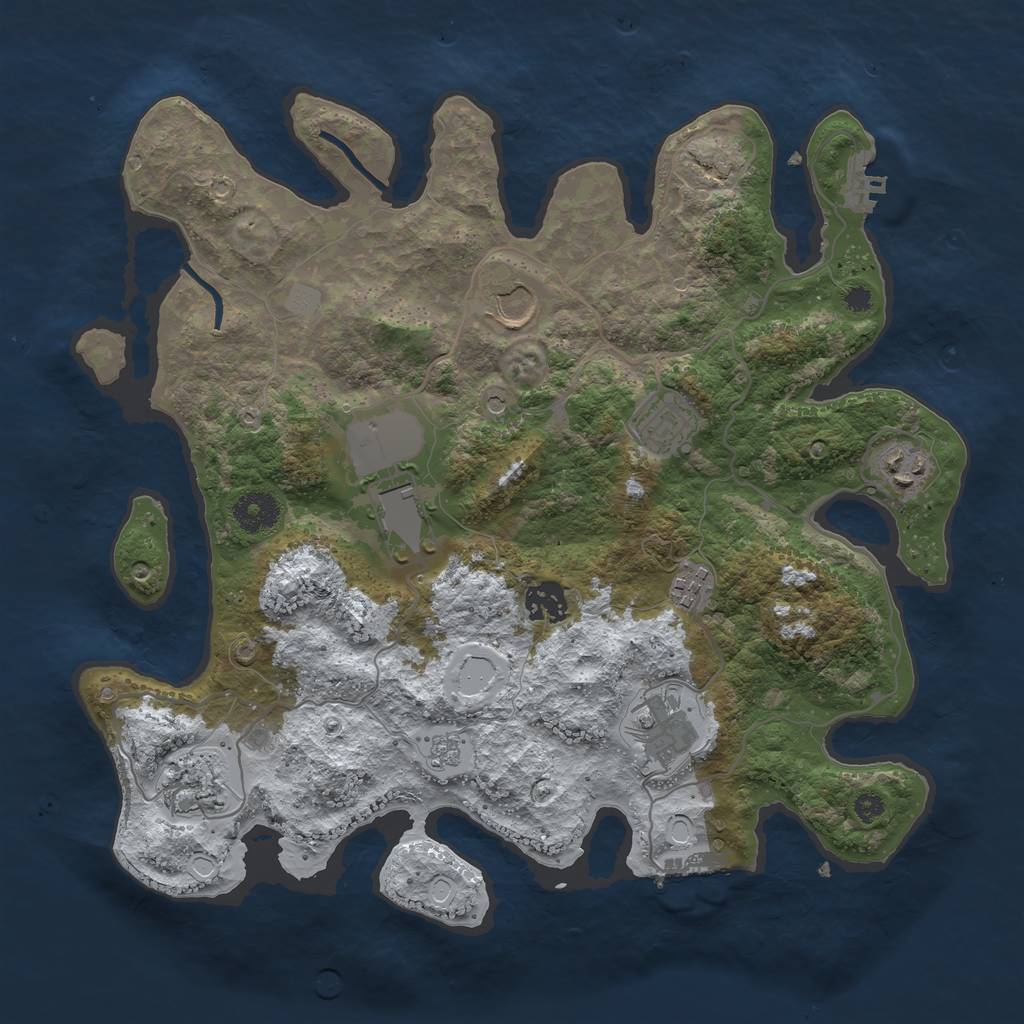 Rust Map: Procedural Map, Size: 3560, Seed: 5701811, 17 Monuments