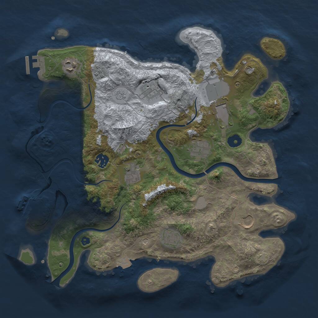 Rust Map: Procedural Map, Size: 3560, Seed: 3677950, 15 Monuments