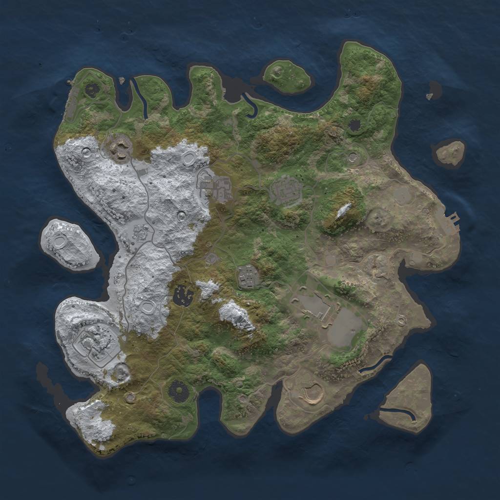 Rust Map: Procedural Map, Size: 3560, Seed: 2517272, 17 Monuments