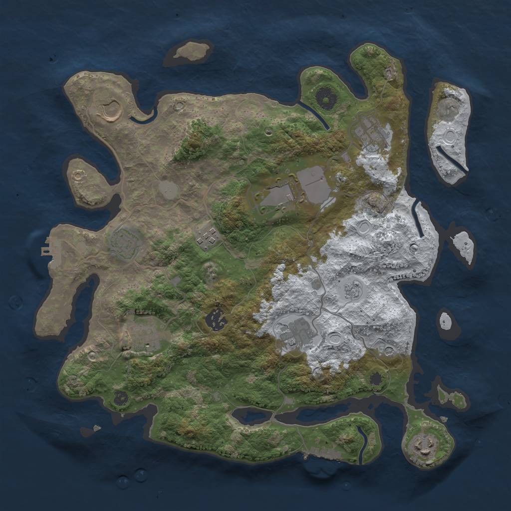 Rust Map: Procedural Map, Size: 3560, Seed: 808091, 18 Monuments