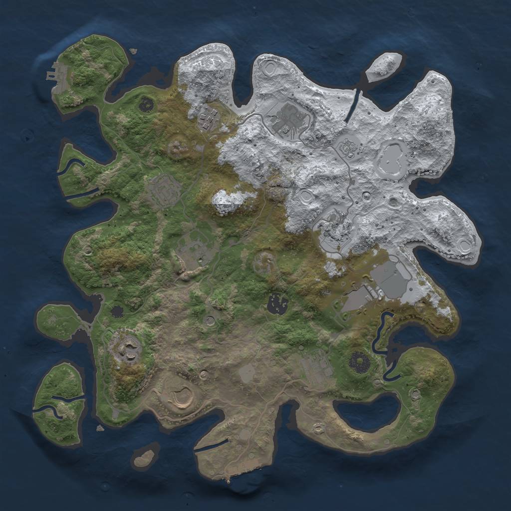 Rust Map: Procedural Map, Size: 3560, Seed: 6053135, 19 Monuments