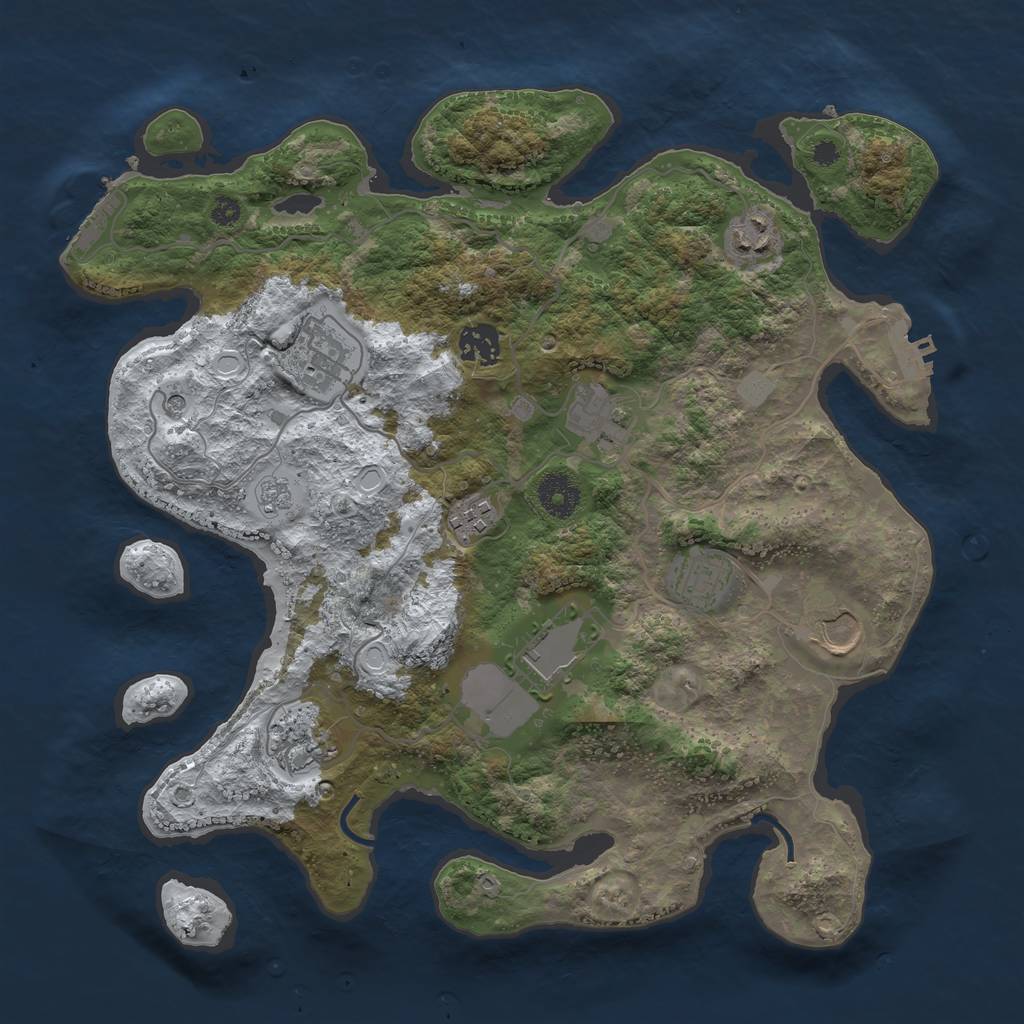 Rust Map: Procedural Map, Size: 3560, Seed: 3188780, 18 Monuments