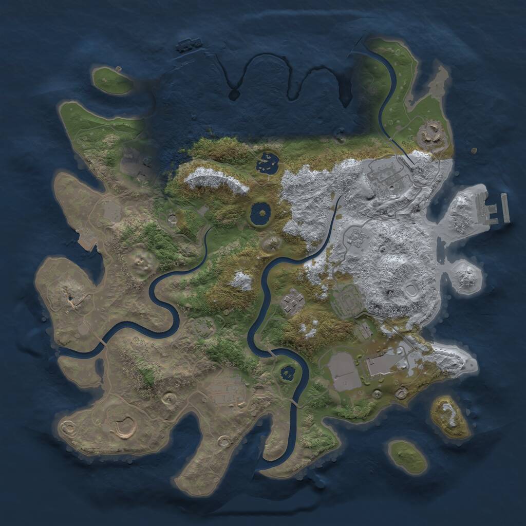 Rust Map: Procedural Map, Size: 3560, Seed: 2196375, 15 Monuments