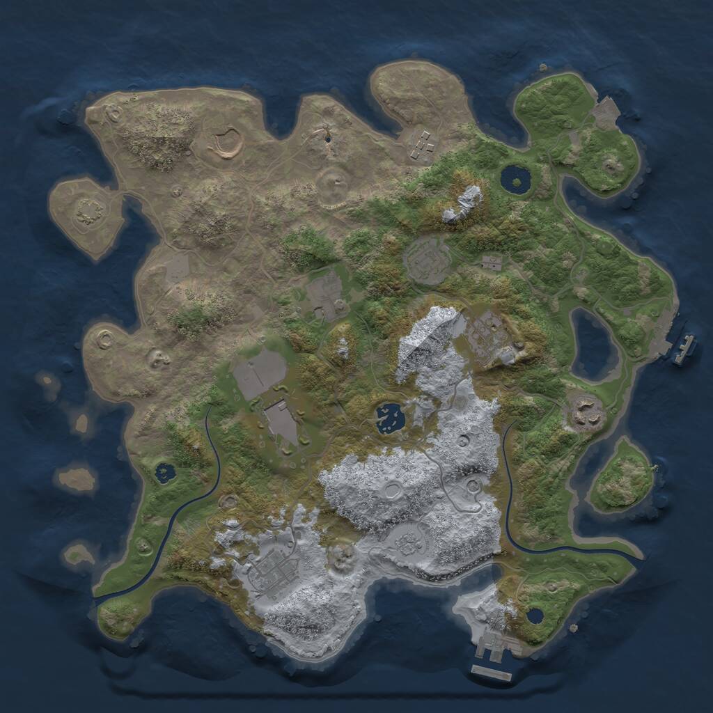 Rust Map: Procedural Map, Size: 3560, Seed: 2951087, 15 Monuments