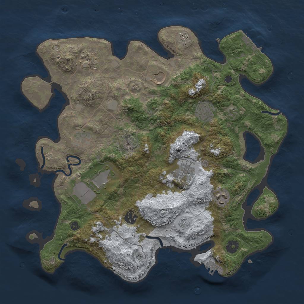 Rust Map: Procedural Map, Size: 3560, Seed: 2951087, 18 Monuments