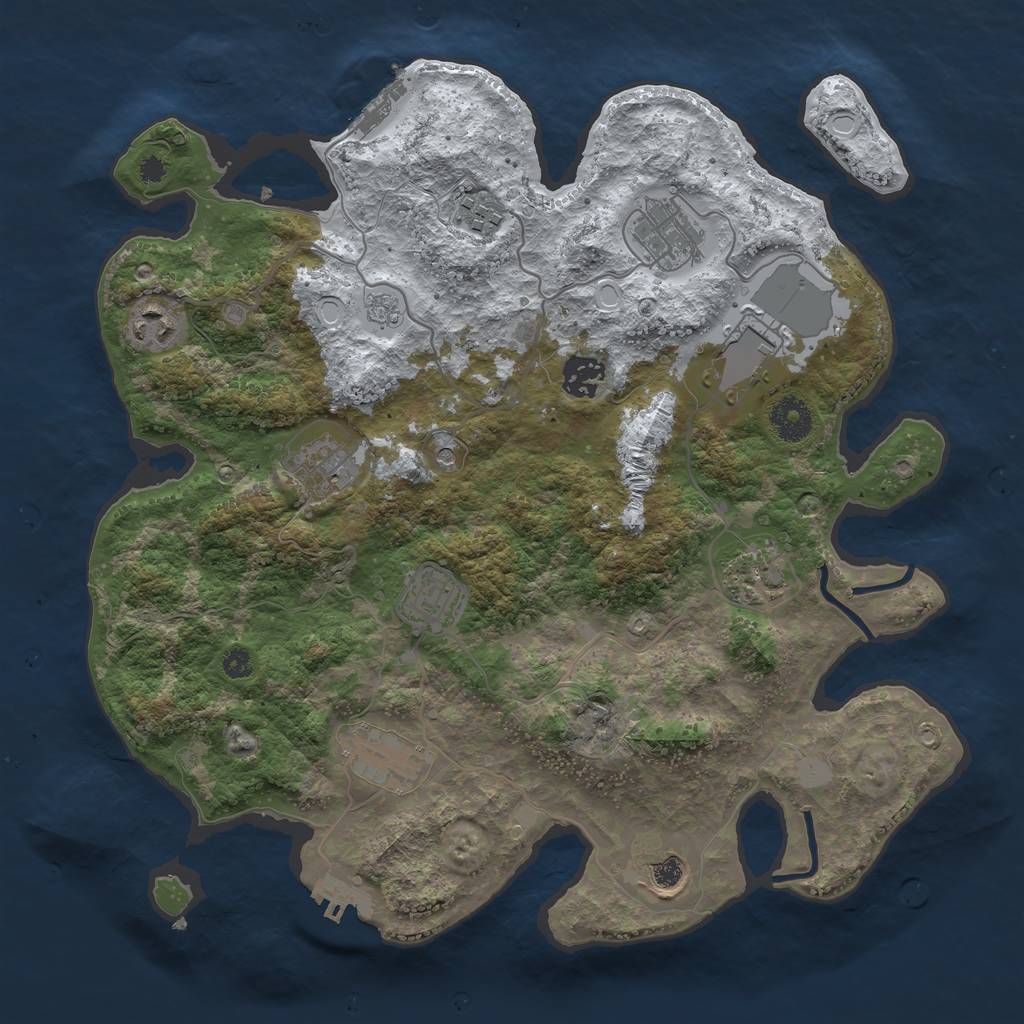 Rust Map: Procedural Map, Size: 3560, Seed: 1964344, 19 Monuments