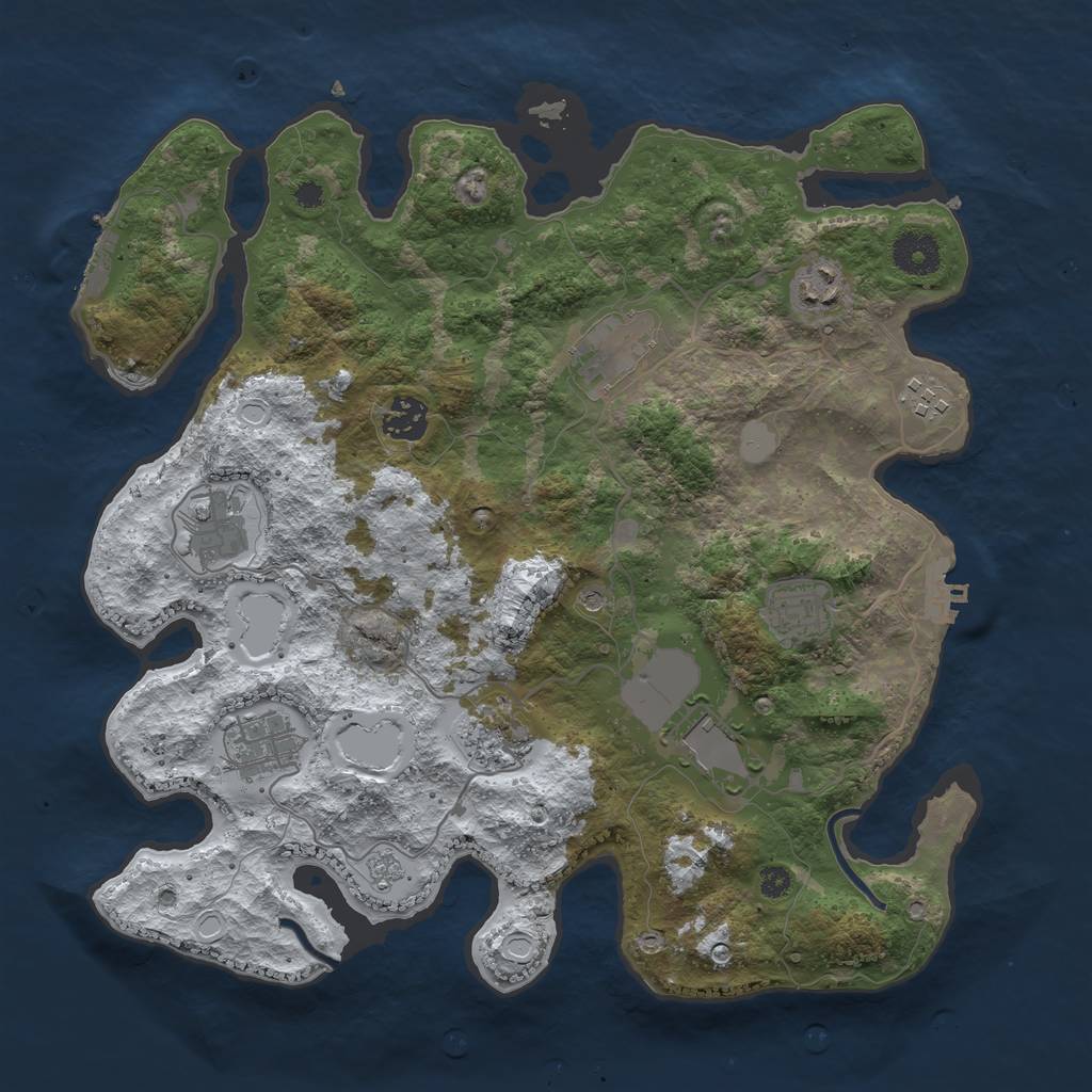 Rust Map: Procedural Map, Size: 3560, Seed: 32642, 18 Monuments