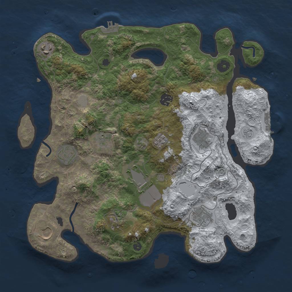 Rust Map: Procedural Map, Size: 3560, Seed: 2437440, 19 Monuments