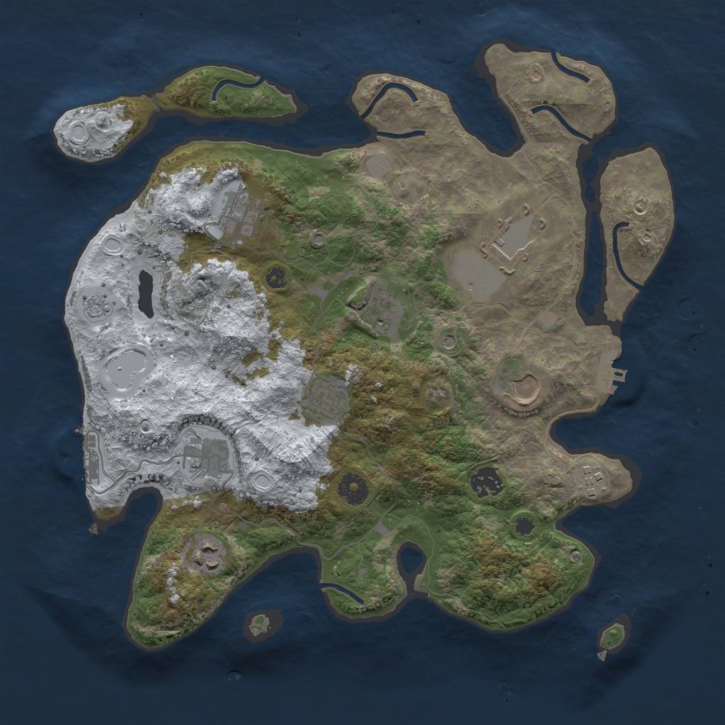 Rust Map: Procedural Map, Size: 3560, Seed: 629730, 18 Monuments