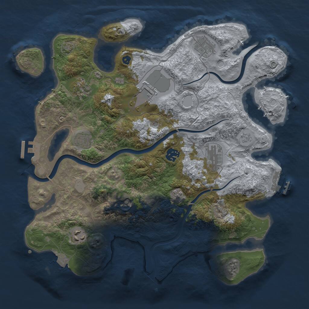 Rust Map: Procedural Map, Size: 3560, Seed: 3559209, 15 Monuments