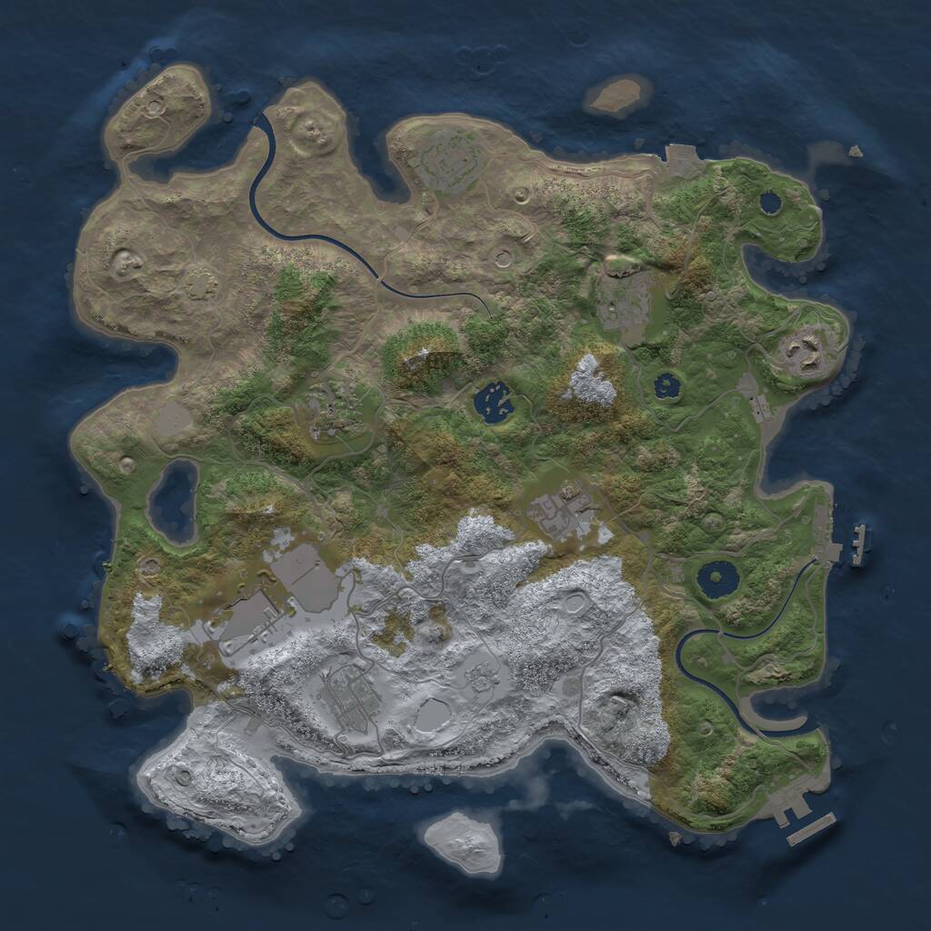 Rust Map: Procedural Map, Size: 3560, Seed: 1613884, 14 Monuments