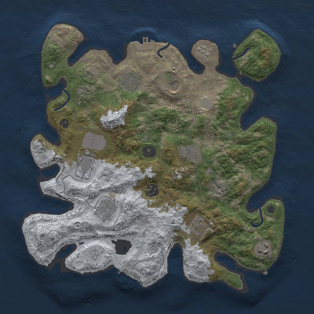 Rust Map: Procedural Map, Size: 3560, Seed: 295595, 19 Monuments