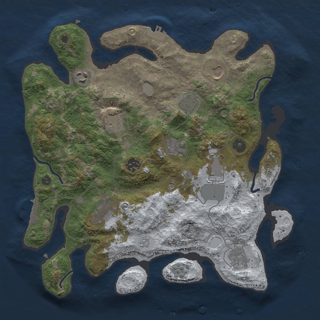 Rust Map: Procedural Map, Size: 3560, Seed: 2002015, 19 Monuments