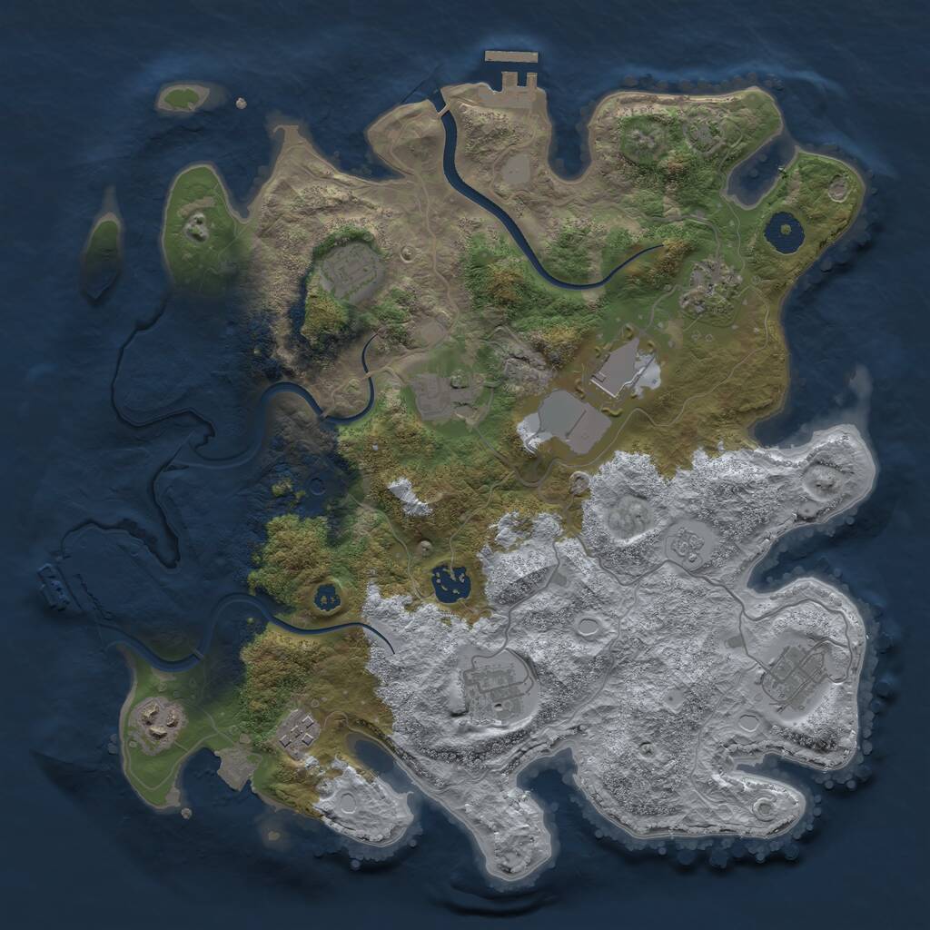 Rust Map: Procedural Map, Size: 3560, Seed: 1029992, 15 Monuments