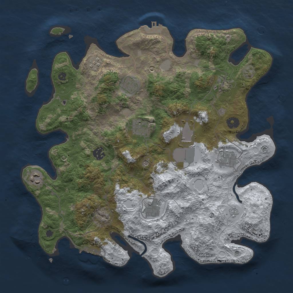 Rust Map: Procedural Map, Size: 3560, Seed: 1029992, 18 Monuments