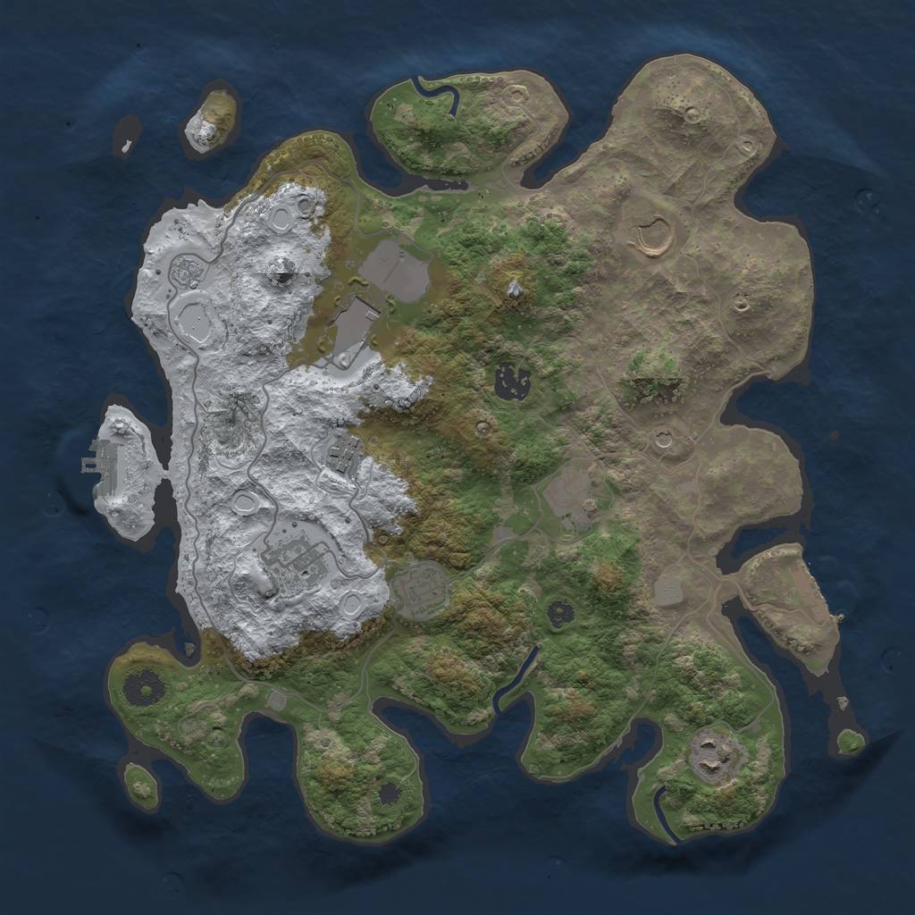 Rust Map: Procedural Map, Size: 3560, Seed: 291889, 17 Monuments