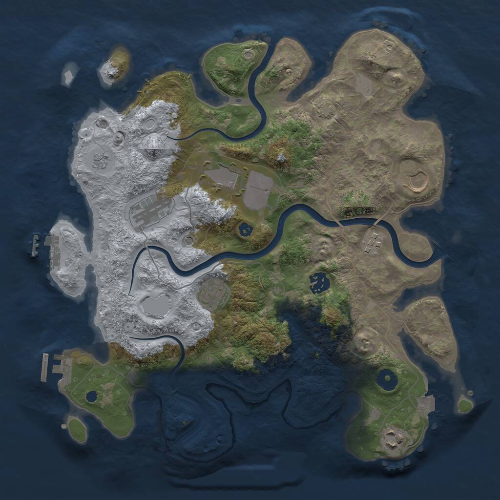 Rust Map: Procedural Map, Size: 3560, Seed: 291889, 13 Monuments