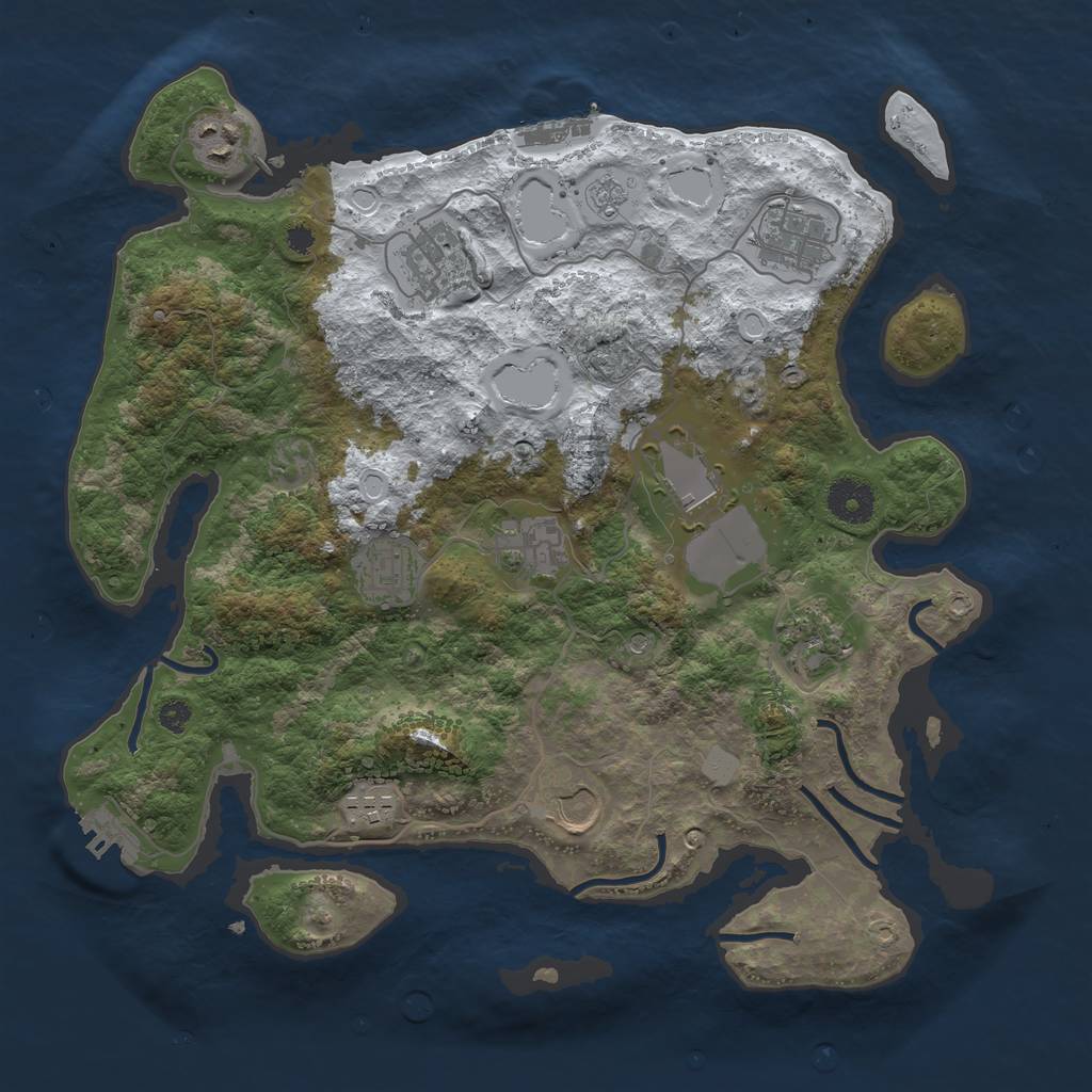 Rust Map: Procedural Map, Size: 3560, Seed: 3110705, 18 Monuments