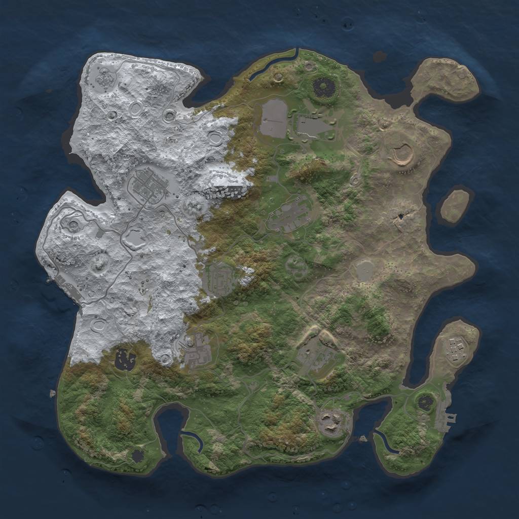 Rust Map: Procedural Map, Size: 3560, Seed: 3863181, 19 Monuments