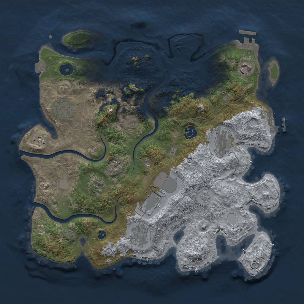 Rust Map: Procedural Map, Size: 3560, Seed: 6396972, 14 Monuments