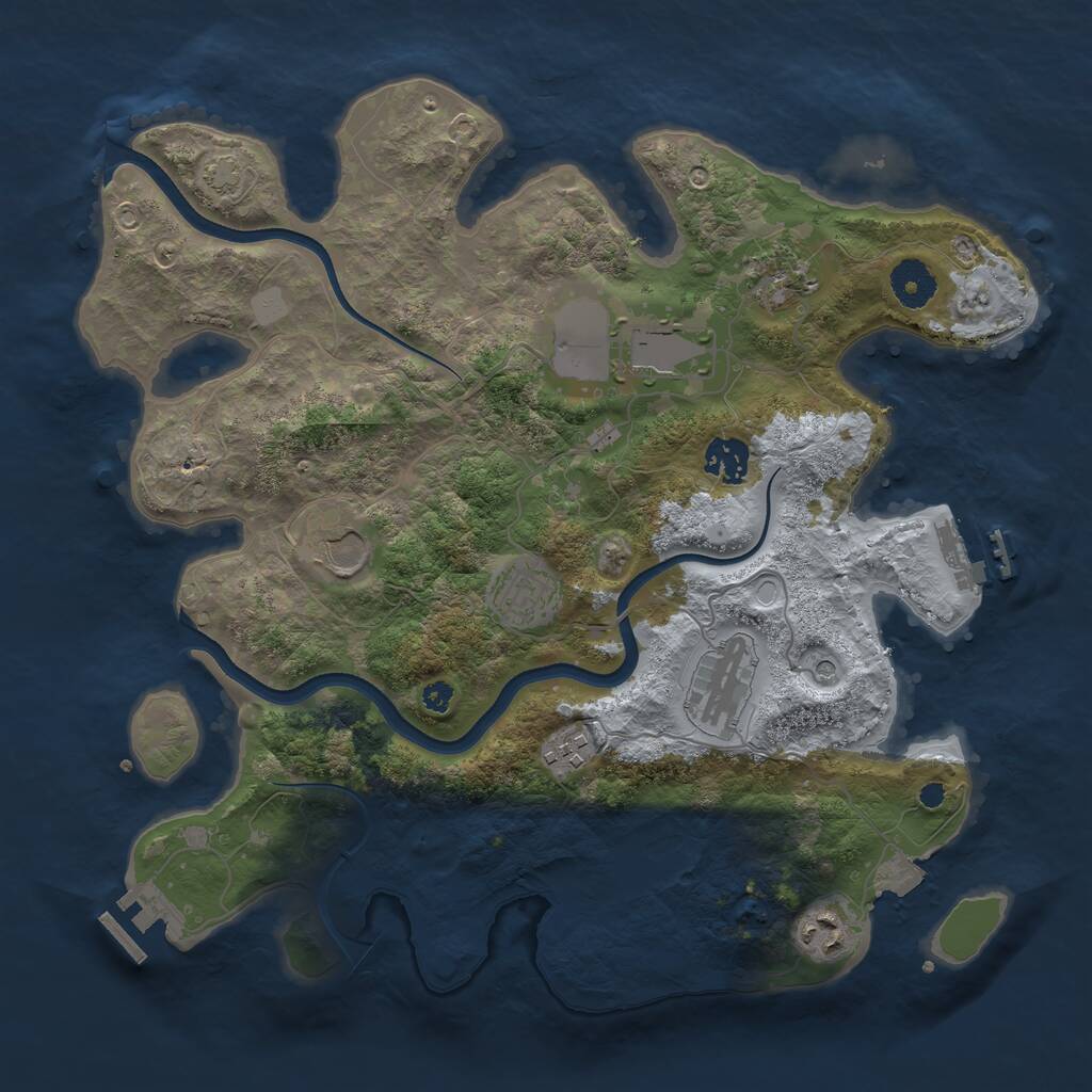 Rust Map: Procedural Map, Size: 3560, Seed: 1107861, 13 Monuments