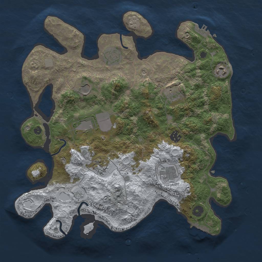 Rust Map: Procedural Map, Size: 3560, Seed: 2332482, 18 Monuments