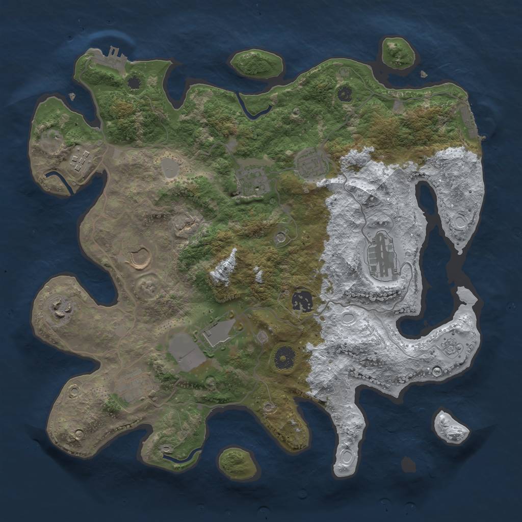 Rust Map: Procedural Map, Size: 3560, Seed: 2752322, 18 Monuments