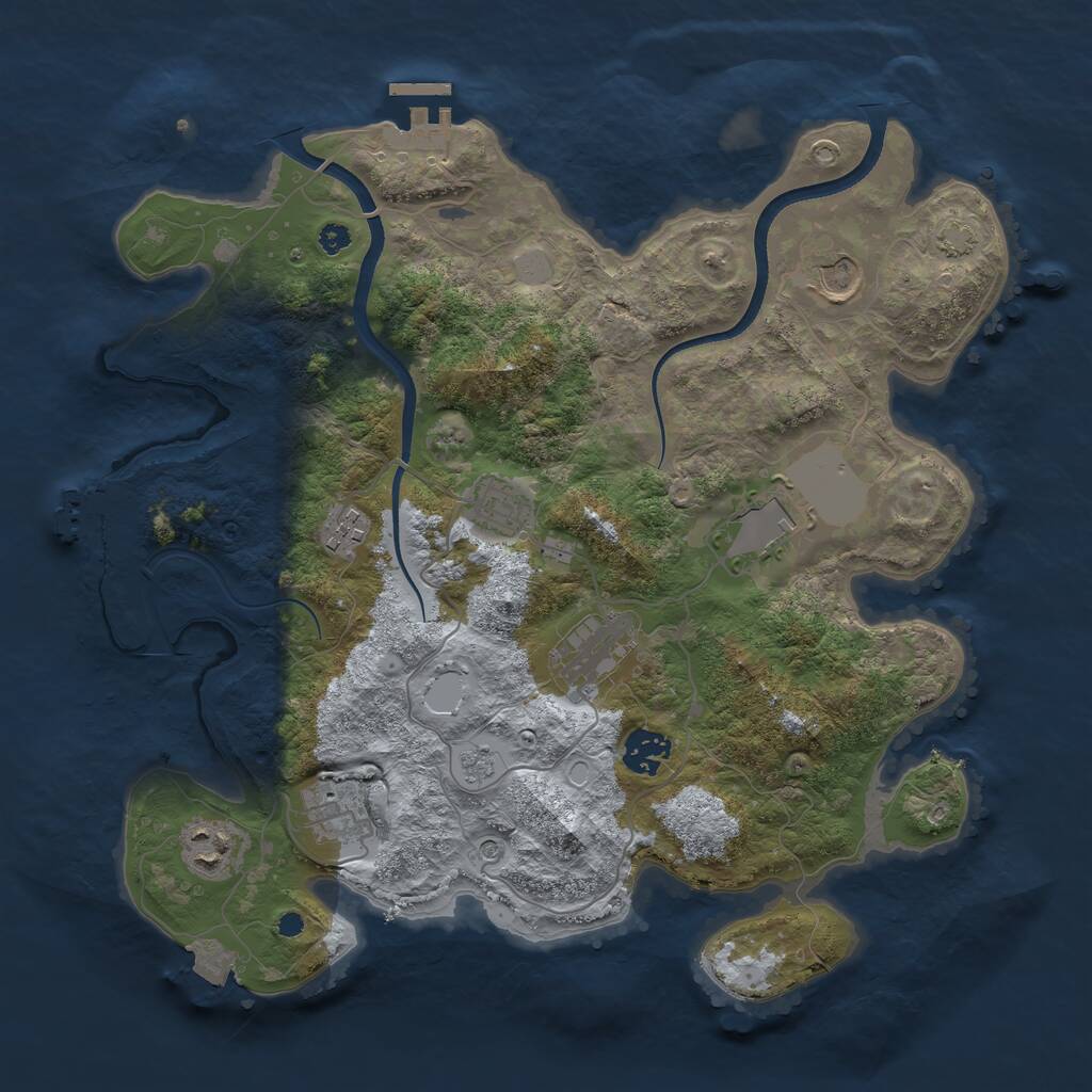Rust Map: Procedural Map, Size: 3560, Seed: 3787962, 14 Monuments