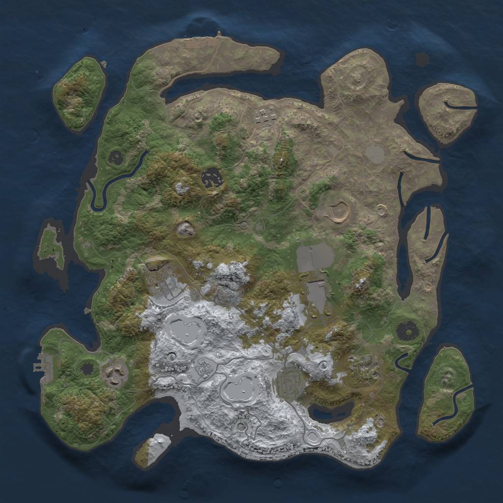 Rust Map: Procedural Map, Size: 3560, Seed: 4116392, 17 Monuments