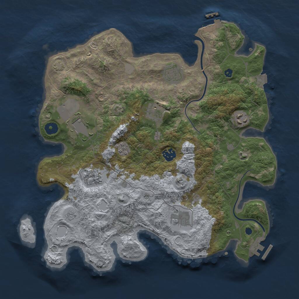 Rust Map: Procedural Map, Size: 3560, Seed: 5993068, 14 Monuments