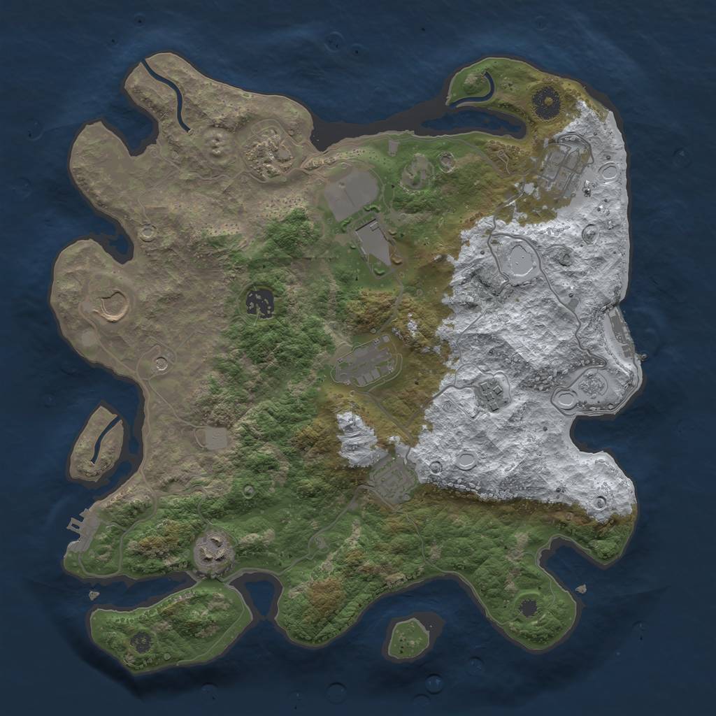 Rust Map: Procedural Map, Size: 3560, Seed: 1150707, 18 Monuments