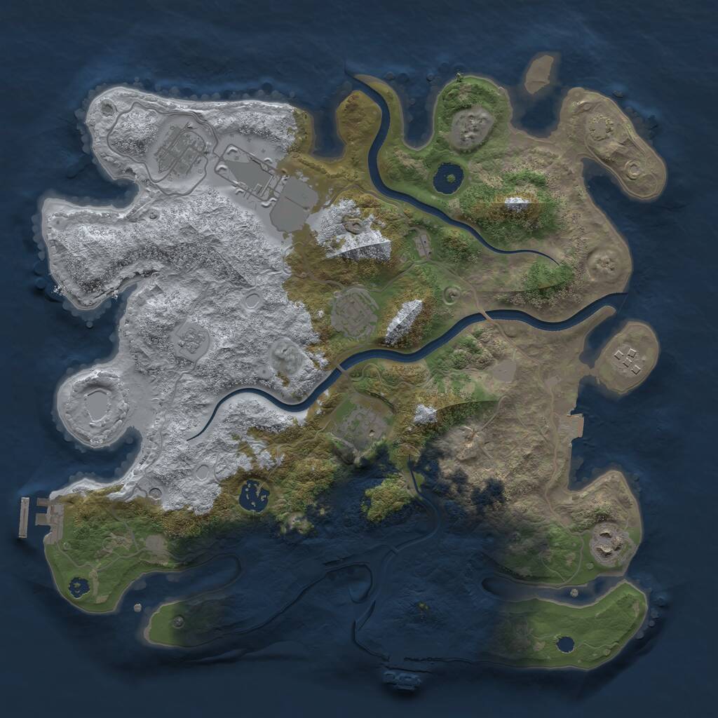 Rust Map: Procedural Map, Size: 3560, Seed: 5350609, 13 Monuments