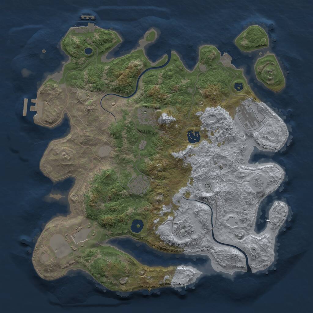 Rust Map: Procedural Map, Size: 3560, Seed: 1234646, 12 Monuments