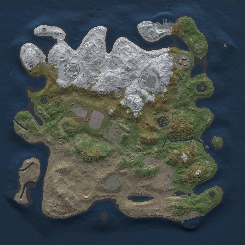 Rust Map: Procedural Map, Size: 3560, Seed: 36491, 18 Monuments