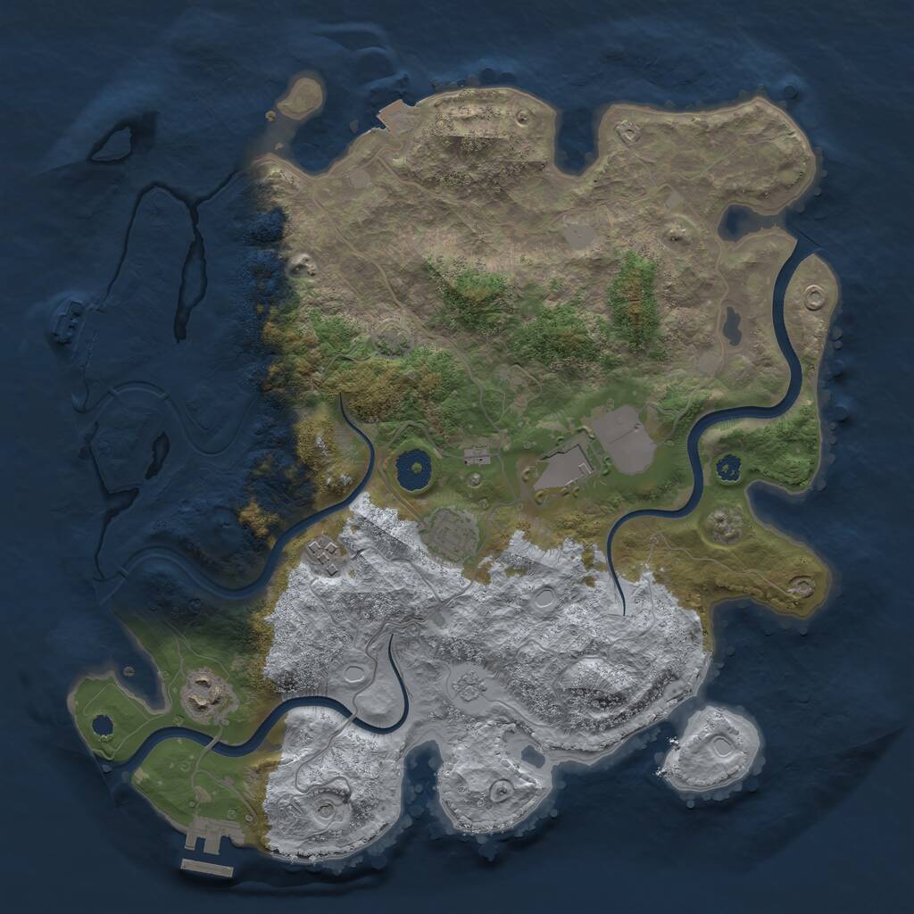 Rust Map: Procedural Map, Size: 3560, Seed: 4089678, 10 Monuments