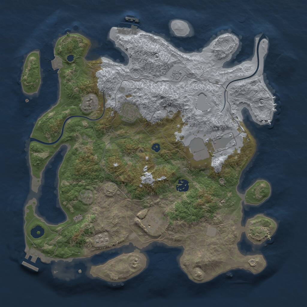 Rust Map: Procedural Map, Size: 3560, Seed: 5533801, 11 Monuments