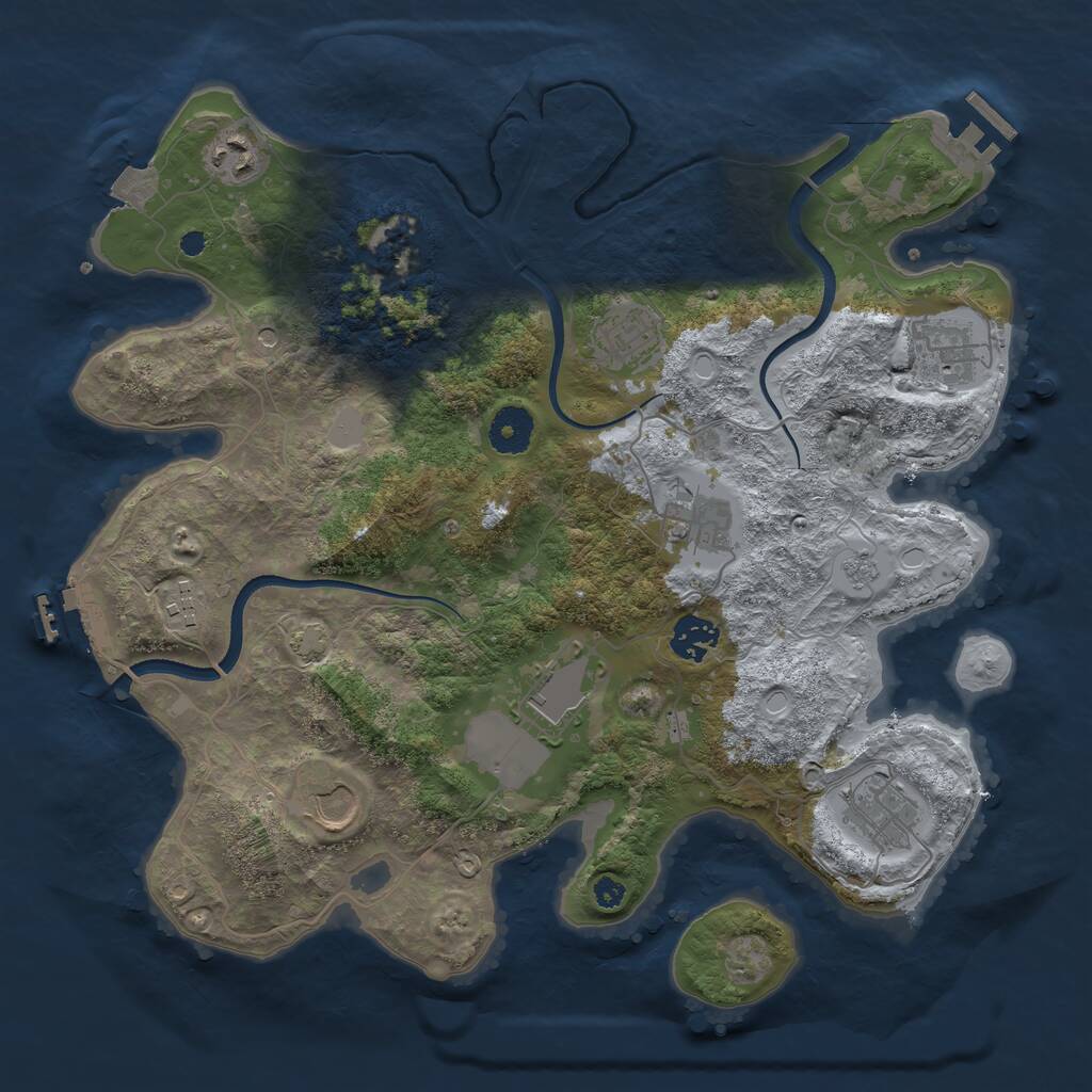Rust Map: Procedural Map, Size: 3560, Seed: 185332, 15 Monuments
