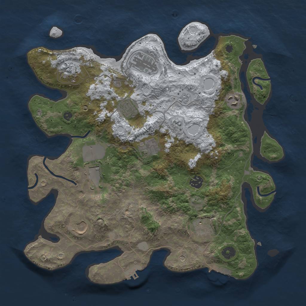Rust Map: Procedural Map, Size: 3560, Seed: 975517, 18 Monuments