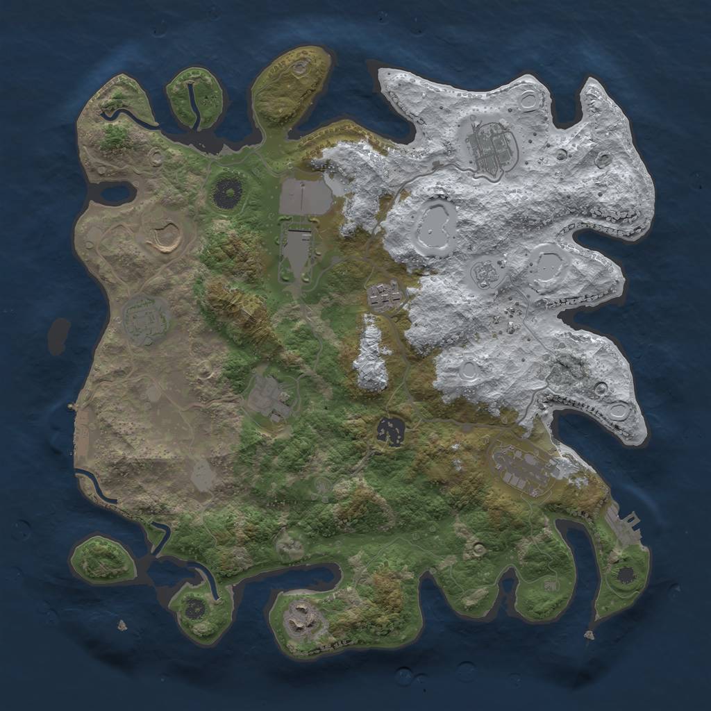 Rust Map: Procedural Map, Size: 3560, Seed: 4878834, 17 Monuments