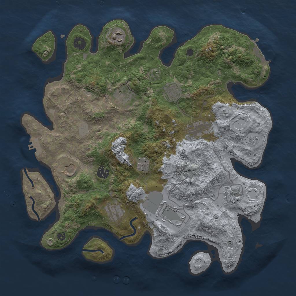 Rust Map: Procedural Map, Size: 3560, Seed: 2403204, 19 Monuments