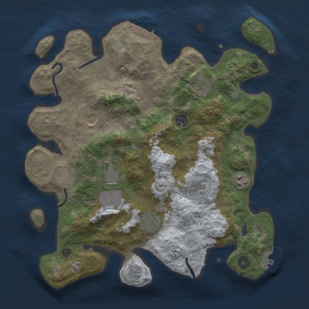 Rust Map: Procedural Map, Size: 3560, Seed: 4555469, 18 Monuments