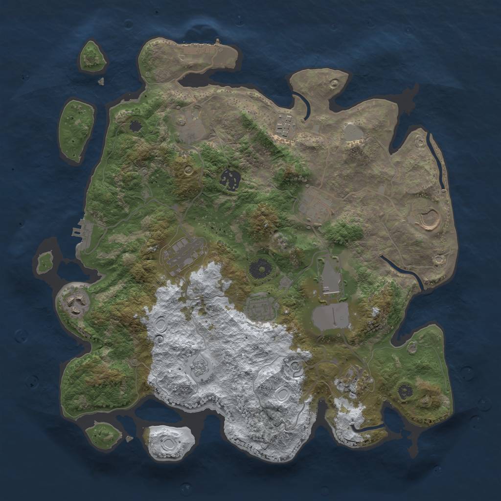 Rust Map: Procedural Map, Size: 3560, Seed: 6219812, 19 Monuments